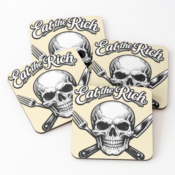 Item preview, Eat the Rich Skull – Dark Satire Anti Capitalist Illustration designed and sold by TrashCultSupply.