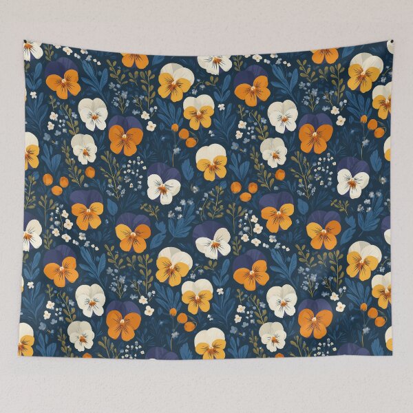 Item preview, Colorful Pansy Viola Flowers Pattern designed and sold by ConcienciaEco.
