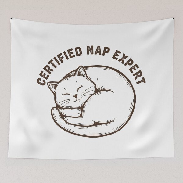 Item preview, Certified Nap Expert – Funny Sleeping Cat Vintage Design designed and sold by DIRTYSKETCHH.