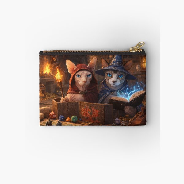 Item preview, Fantasy Cats Playing Tabletop Roleplaying Game – Wizard Dungeon Art Illustration designed and sold by TroyTheTerrific.