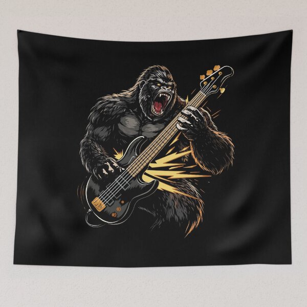 Item preview, Gorilla Bass – Primal Groove Power Illustration designed and sold by LluviaStudio.