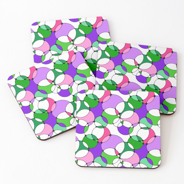 Item preview, Neurographic Joy Abstract Overlapping Shapes Purple Pink Green designed and sold by thecolorbirdie.