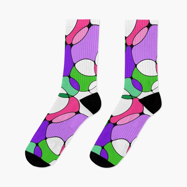 Item preview, Neurographic Joy Abstract Overlapping Shapes Purple Pink Green designed and sold by thecolorbirdie.