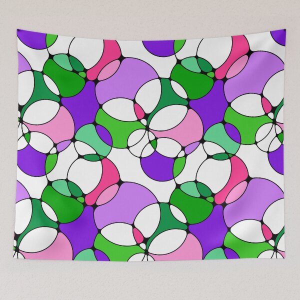 Item preview, Neurographic Joy Abstract Overlapping Shapes Purple Pink Green designed and sold by thecolorbirdie.