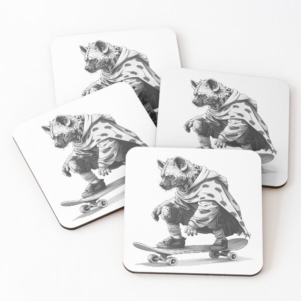 Item preview, Skater Hyena – Black and White Urban Animal Street Art designed and sold by inkoutninja.
