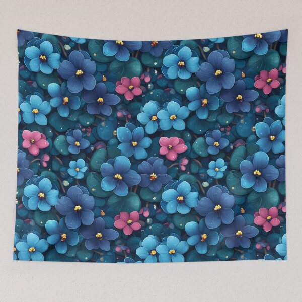 Item preview, African Violet Flowers Purple Pattern designed and sold by ConcienciaEco.