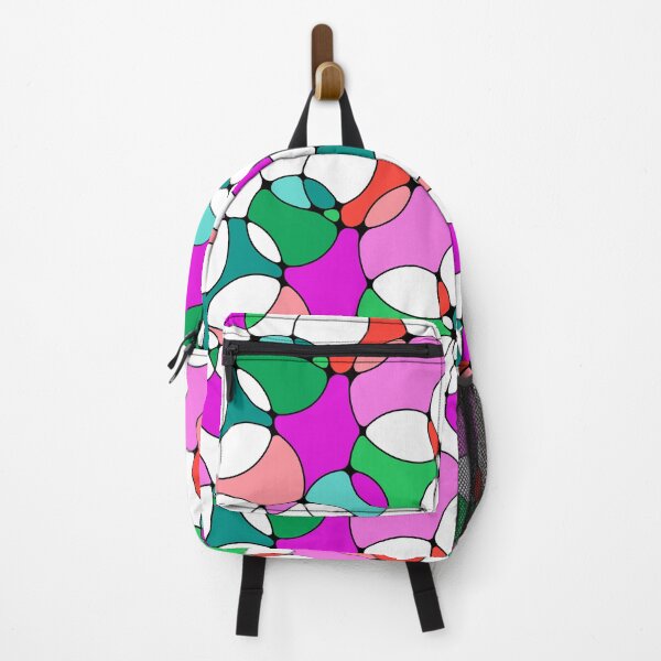 Item preview, Neurographic Joy Abstract Overlapping Shapes Magenta Peach Green Red designed and sold by thecolorbirdie.