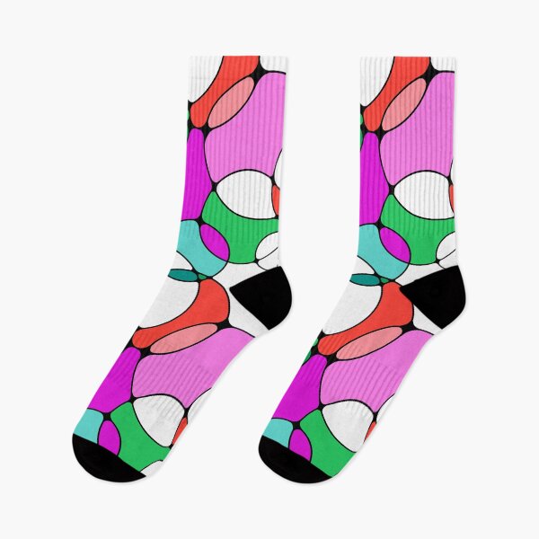 Item preview, Neurographic Joy Abstract Overlapping Shapes Magenta Peach Green Red designed and sold by thecolorbirdie.