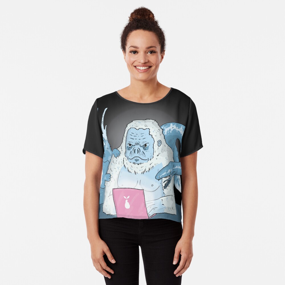 Logo Free Art Cryptid Addicted Chiffon Top