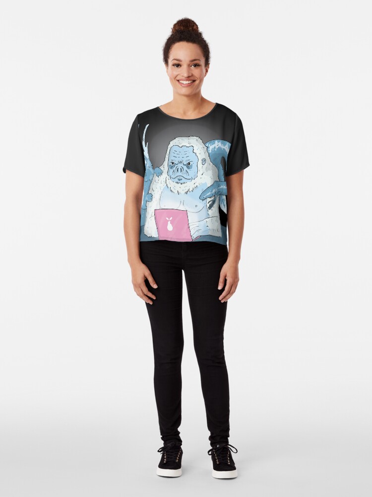 Alternate view of Logo Free Art Cryptid Addicted Chiffon Top