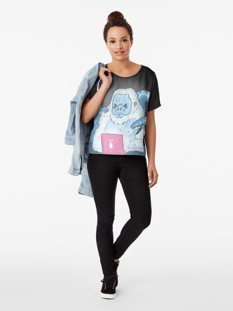 Alternate view of Logo Free Art Cryptid Addicted Chiffon Top