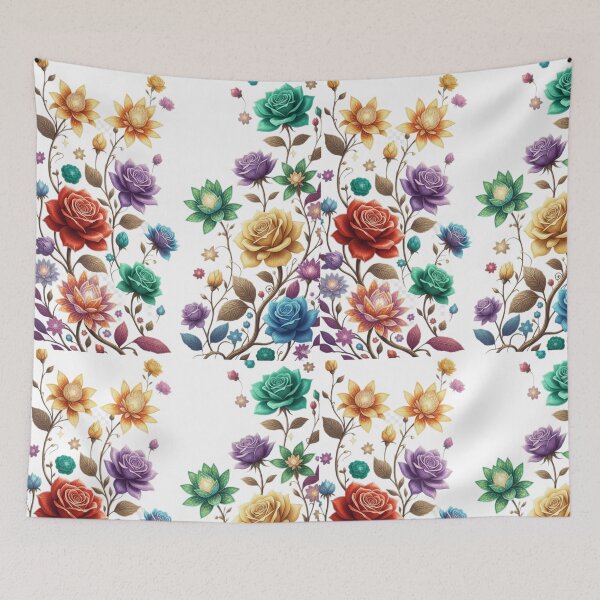 Item preview, Enchanted Floral Mosaic: Multi-Colored Rare Flowers designed and sold by Fatomfatom.
