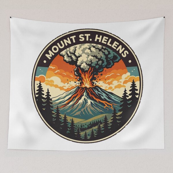 Item preview, Mount St. Helens Eruption Retro Volcano Art – Adventure Hiking Design designed and sold by Globalcitytees.