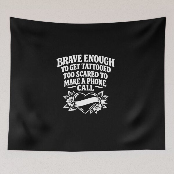 Item preview, Brave Enough for Tattoos Funny Quote designed and sold by VampimorPH.