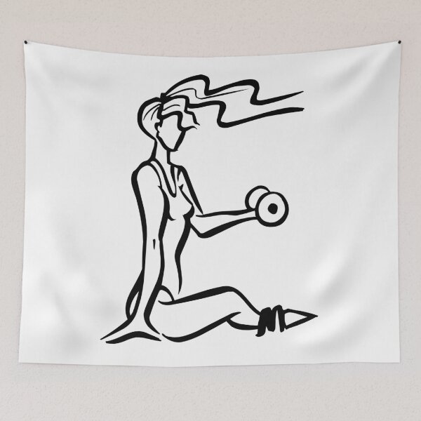 Item preview, Alphabets Doodle - Fitness Lady | ZMJMMN 11 designed and sold by MyStickersCove.