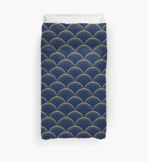 Blue and Gold Scales Duvet Cover