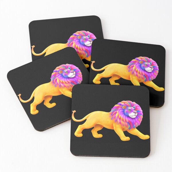 Item preview, Arte con estampado de leones arcoíris de neón designed and sold by Trove Designs.
