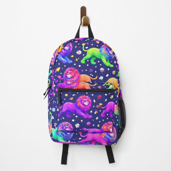 Artikelvorschau, Neonfarbene Regenbogenlöwen-Musterkunst entworfen und verkauft von Trove Designs.