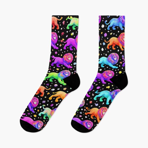 Item preview, Neon Rainbow Lions Pattern Art designed and sold by Trove Designs.