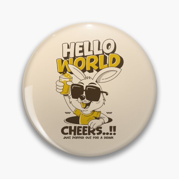 Item preview, Hello World Cheers Beer Bunny Illustration – Funny Rabbit Drinking Beer Graphic Design designed and sold by adipra.
