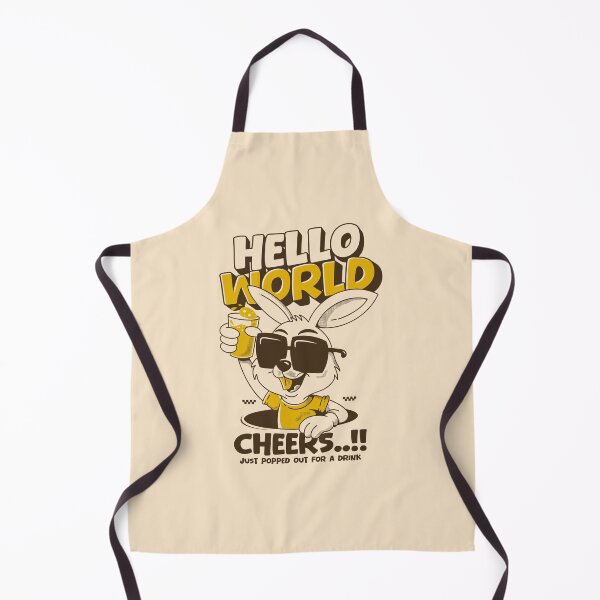 Item preview, Hello World Cheers Beer Bunny Illustration – Funny Rabbit Drinking Beer Graphic Design designed and sold by adipra.