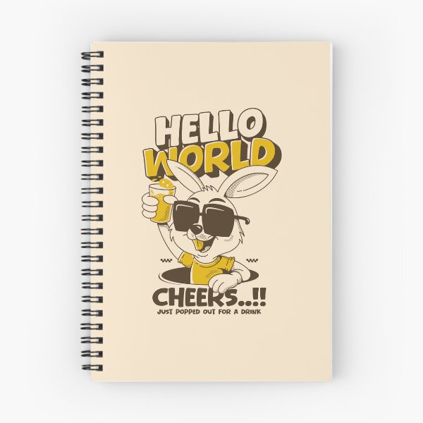 Item preview, Hello World Cheers Beer Bunny Illustration – Funny Rabbit Drinking Beer Graphic Design designed and sold by adipra.