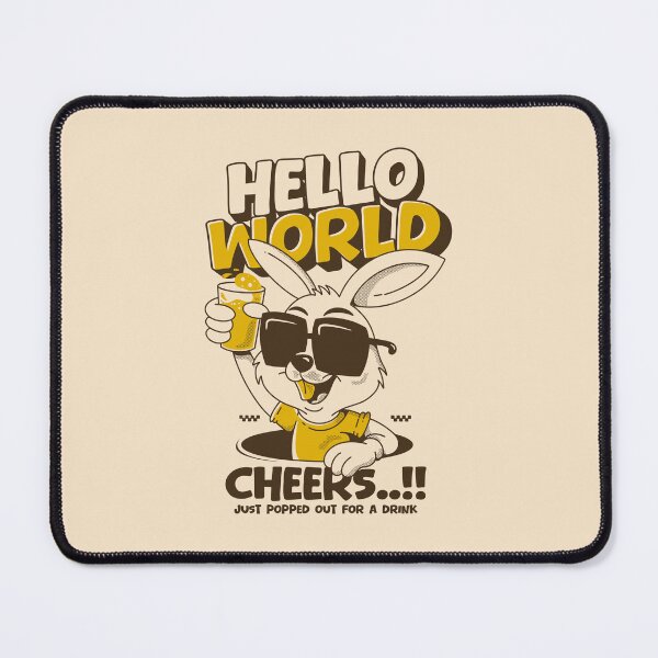 Item preview, Hello World Cheers Beer Bunny Illustration – Funny Rabbit Drinking Beer Graphic Design designed and sold by adipra.
