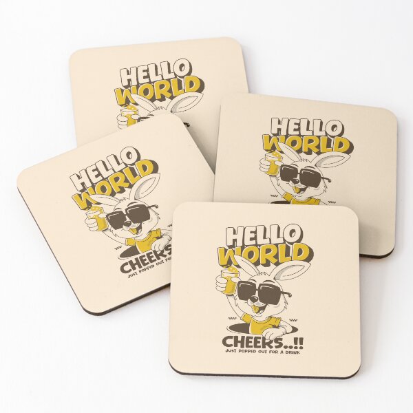 Item preview, Hello World Cheers Beer Bunny Illustration – Funny Rabbit Drinking Beer Graphic Design designed and sold by adipra.