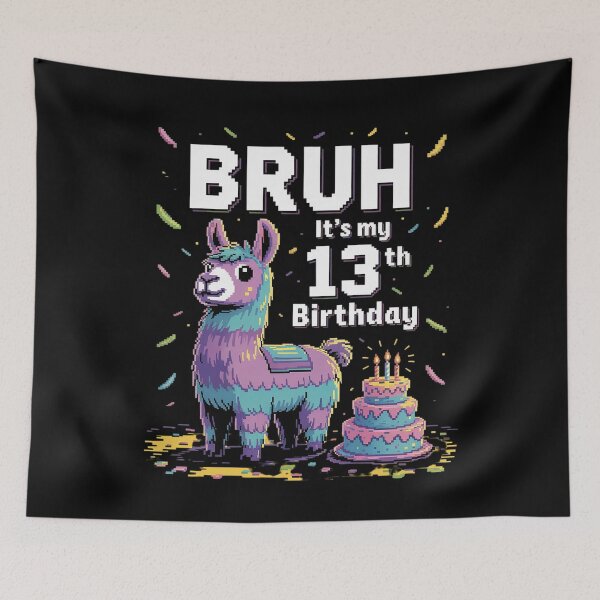 Item preview, Bruh Its My 13th Birthday Llama Pinata Boy Girl Family Party designed and sold by MarryIsMonth.