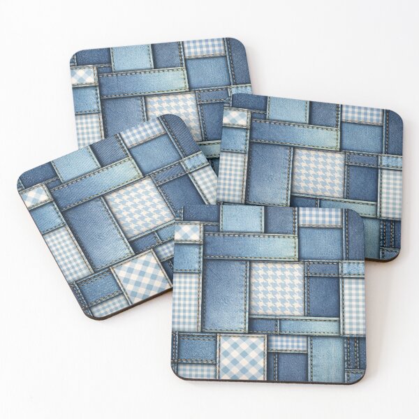 Item preview, Denim Patchwork Pattern designed and sold by Kaleidoscope Print.