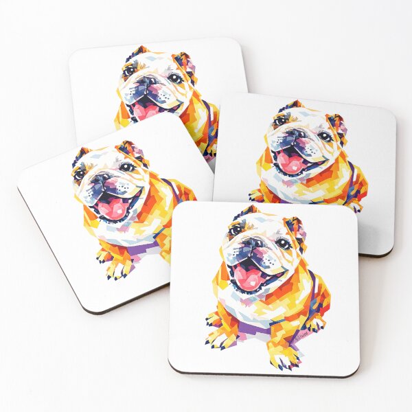 Item preview, English Bulldog in geometric abstract style designed and sold by Sunny Creations.