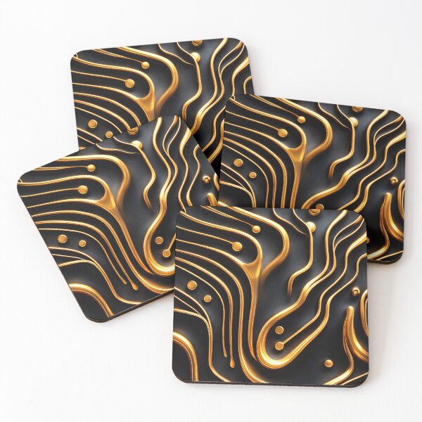 Item preview, Liquid Gold Lines designed and sold by Kaleidoscope Print.