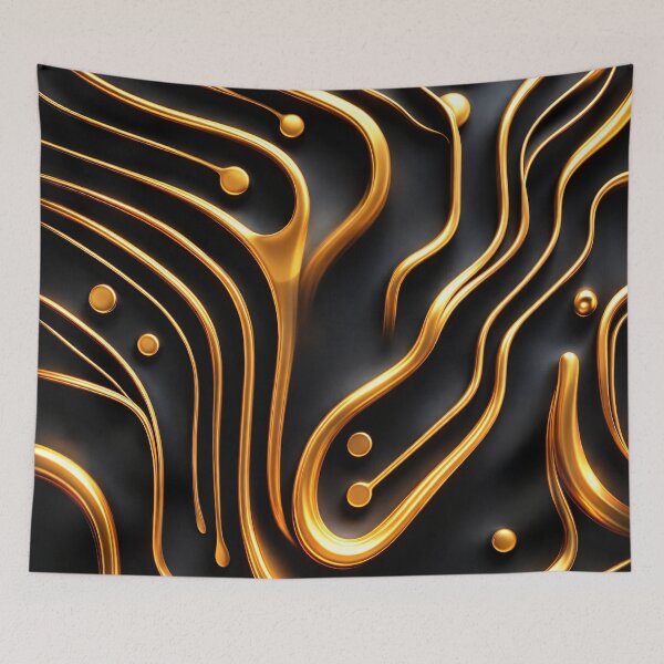 Item preview, Liquid Gold Lines designed and sold by Kaleidoscope Print.