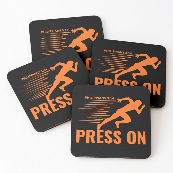 Item preview, Press On – Philippians 3:14 - Christian Motivational - Orange Design designed and sold by MoriaStore.