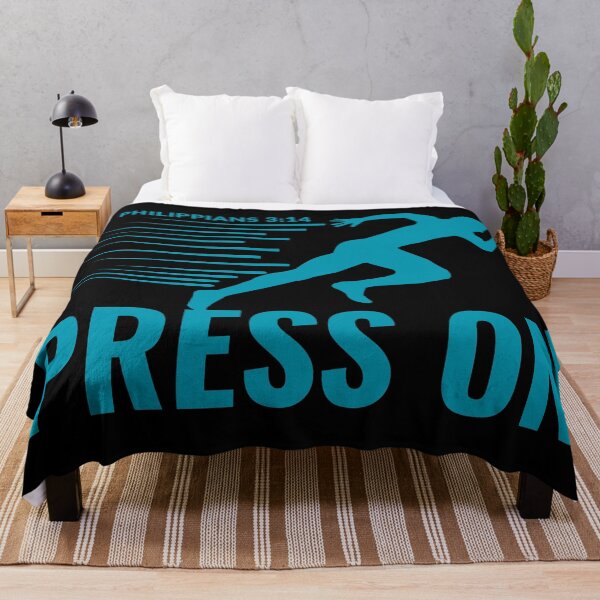 Item preview, Press On – Philippians 3:14 - Christian Motivational - Sky Blue Design designed and sold by MoriaStore.