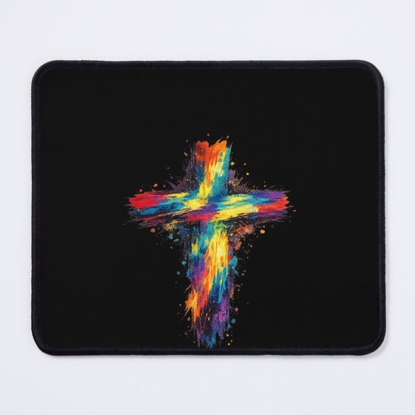 Item preview, Abstract Neon Brushstroke Cross – Christian Art Design designed and sold by MACodDesigns.