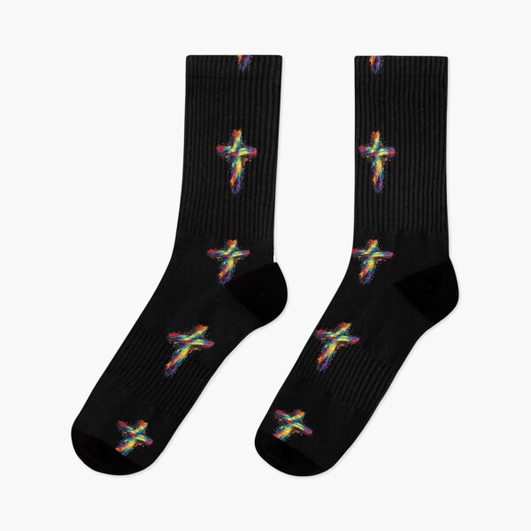 Item preview, Abstract Neon Brushstroke Cross – Christian Art Design designed and sold by MACodDesigns.