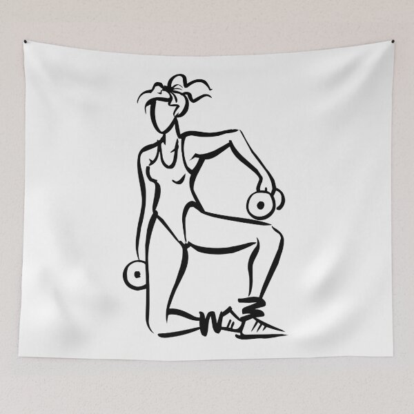 Item preview, Alphabets Doodle - Fitness Lady | ZMJMMN 14 designed and sold by MyStickersCove.
