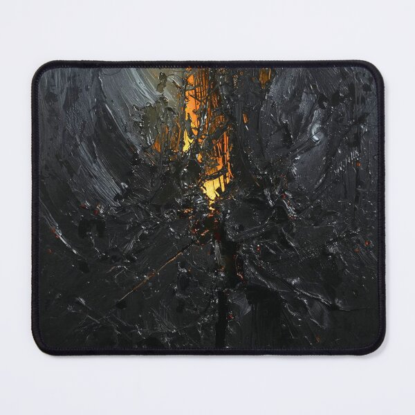 Item preview, Obsidian Core: Modern Abstract Heavy Impasto Black and Amber Light Burst Art designed and sold by Cozyartsss.