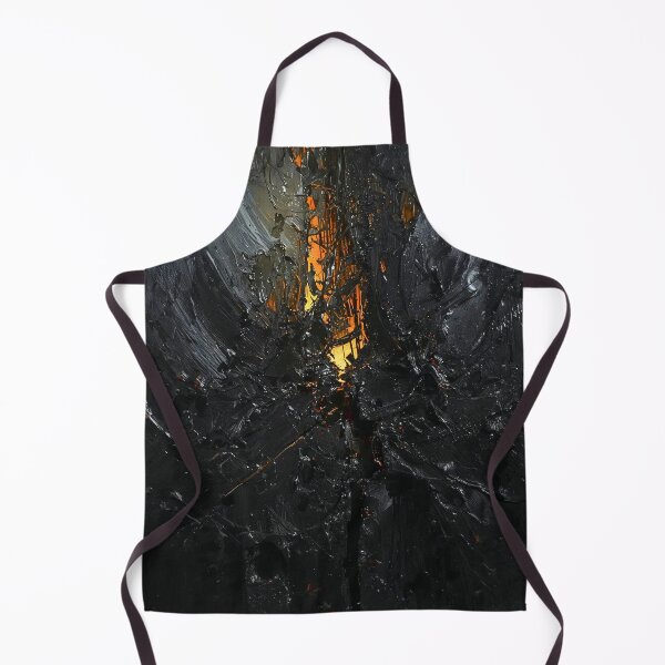 Artikelvorschau, Obsidian Core: Moderne abstrakte Kunst mit schwerem Impasto-Effekt in Schwarz und Bernstein mit Lichteffekten entworfen und verkauft von Cozyartsss.