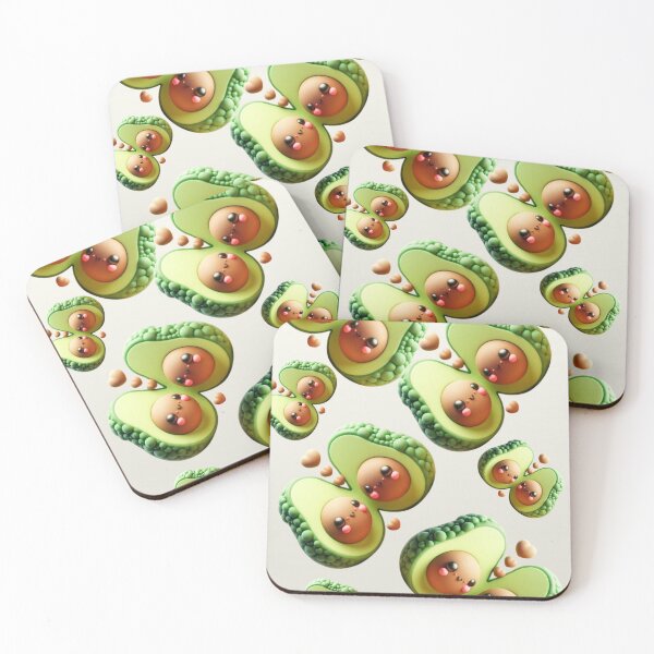 Item preview, 3D Puffy Avocado Couple Pattern: Kawaii Valentine's Day Medley designed and sold by HopeAndHustle.