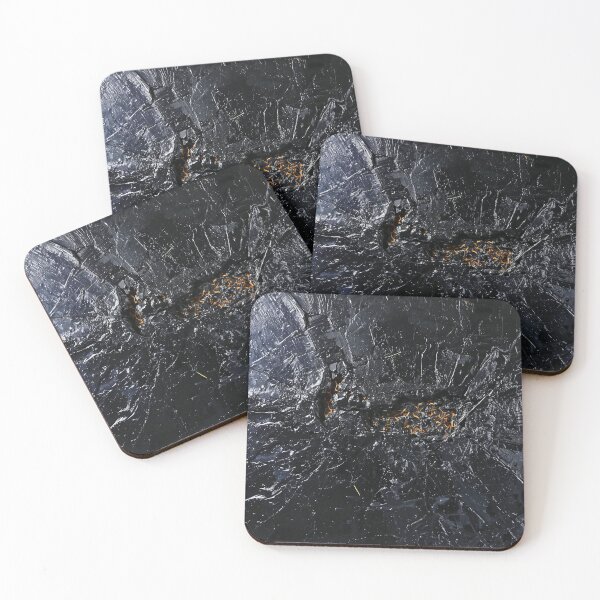 Item preview, Ebon Spark: Modern Abstract Heavy Sculptural Impasto and Amber Fracture Art designed and sold by Cozyartsss.