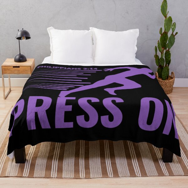 Item preview, Press On – Philippians 3:14 - Christian Motivational - Purple Design designed and sold by MoriaStore.