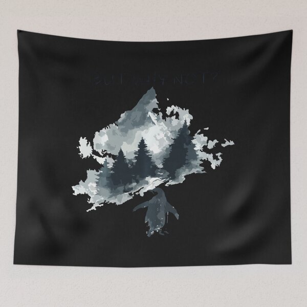 Item preview, But Why Not Nihilist Penguin Mountains Trendy Meme designed and sold by redderkunziee.