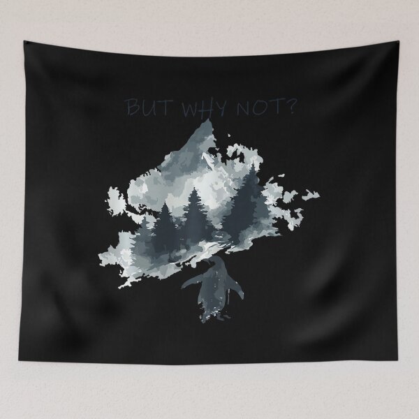Item preview, But Why Not Nihilist Penguin Mountains Trendy Meme designed and sold by redderkunziee.