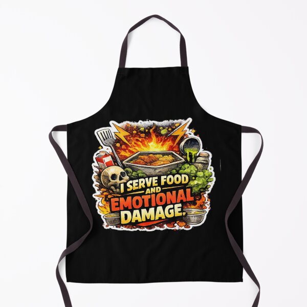 Item preview, I Serve Food and Emotional Damage designed and sold by SnarkleCo.