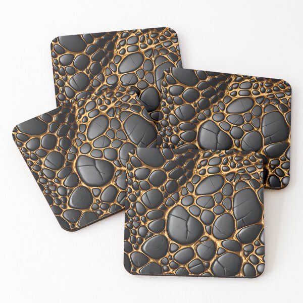 Item preview, Black Pebbles Gold Veins designed and sold by Kaleidoscope Print.