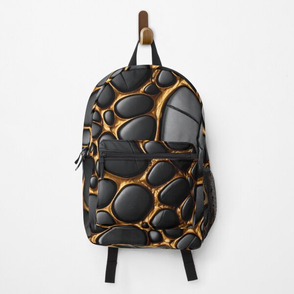 Item preview, Black Pebbles Gold Veins designed and sold by Kaleidoscope Print.