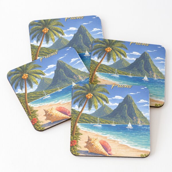 Item preview, St Lucia Pitons Majestically Twin Volcanic Spires designed and sold by scicilysimonee.
