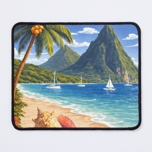 Item preview, St Lucia Pitons Majestically Twin Volcanic Spires designed and sold by scicilysimonee.